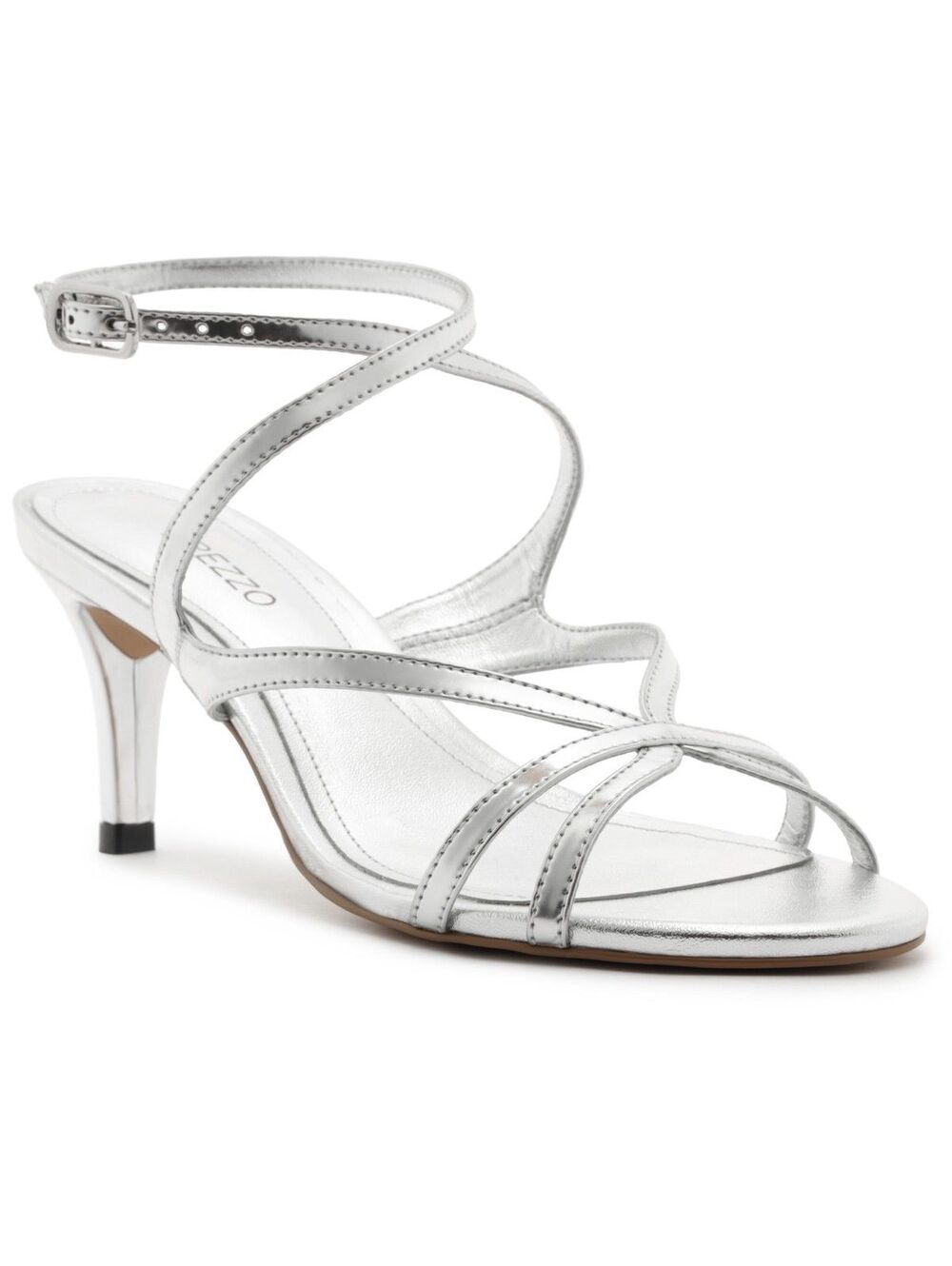 Arezzo Women S Silver Willa Mid Stiletto Sandals 6.5 B